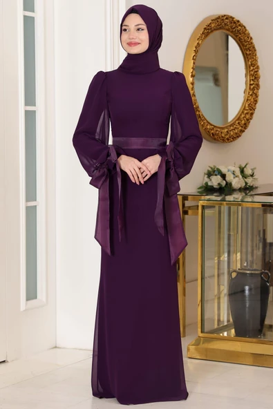 Firuze Tesettür Abiye Mor ürün görseli