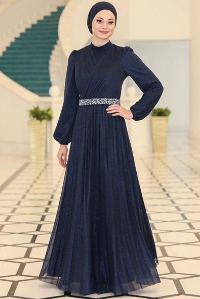 Dila Tesettür Abiye Lacivert ürün görseli