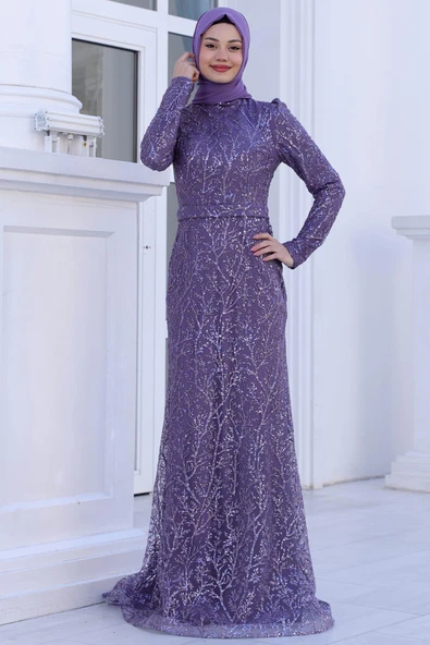 Tuana Tesettür Abiye Lavanta ürün görseli