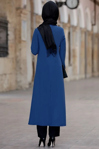 Rümeysa Tesettür Takım İndigo - Resim 3
