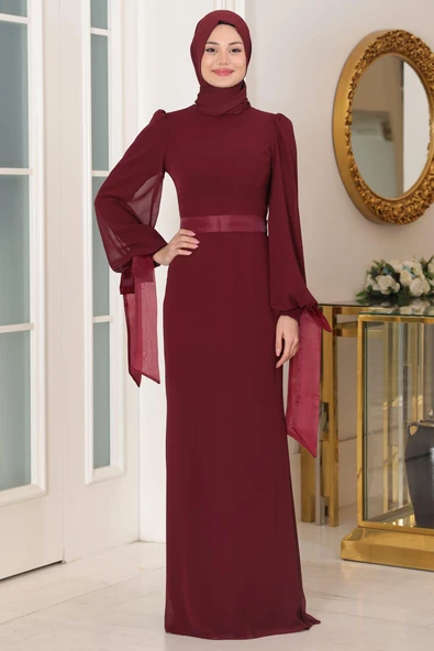Firuze Tesettür Abiye Bordo ürün görseli