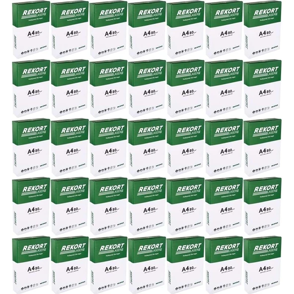 Mopak Rekort A4 80GR/M2 Fotokopi Kağıdı 17500 Adet (35PK*500) - 2