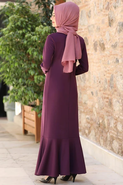 Azra Tesettür Elbise Lavanta - Resim 3