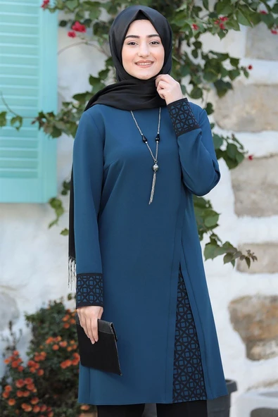 Asya Tesettür Takım Petrol - Resim 2