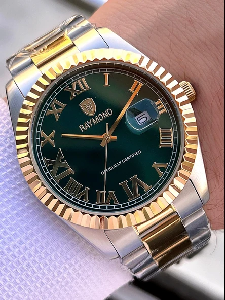 Raymond Nişan Ve Damatlara Özel Çelik Kordon 2 Yıl Garantili 5 Atm Erkek Kol Saati+Bileklik RMD.31 - Resim 2