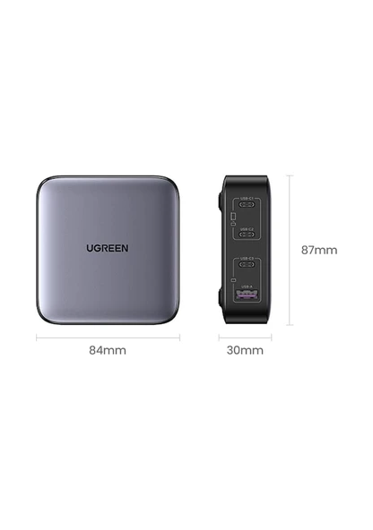 Ugreen Nexode 100w Usb Type-c Qc 4.0 Pd 3.0 Ganx 4 Portlu Hızlı Şarj Cihazı - 12