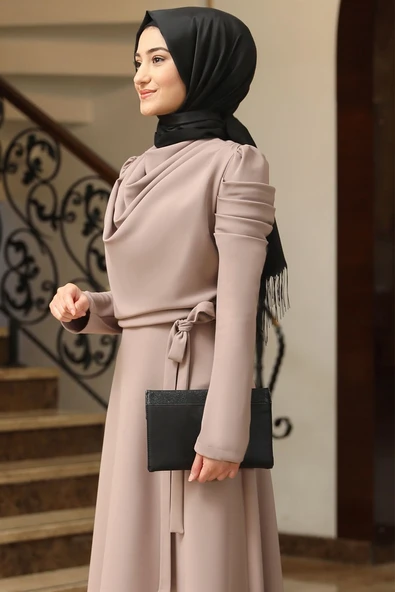 Kardelen Tesettür Elbise Vizon - Resim 2