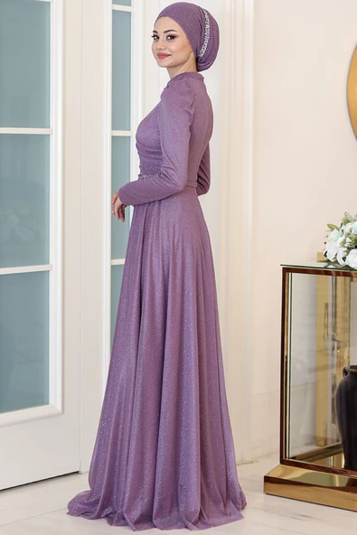 Işıl Tesettür Abiye Lavanta - Resim 3
