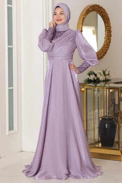 Yağmur Tesettür Abiye Lila ürün görseli