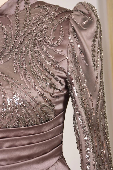 Nehir Tesettür Abiye Bakır - Resim 4