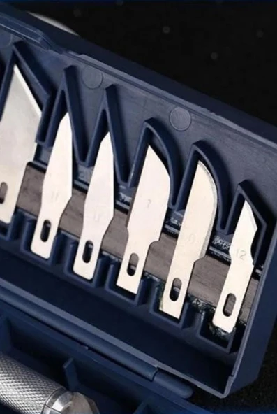 Zanaat 13 Parça Hobi Gravür Ahşap Heykel Çömlek Oyma Şekil Verme 13 Maket Bıçak Neşter Seti - 5