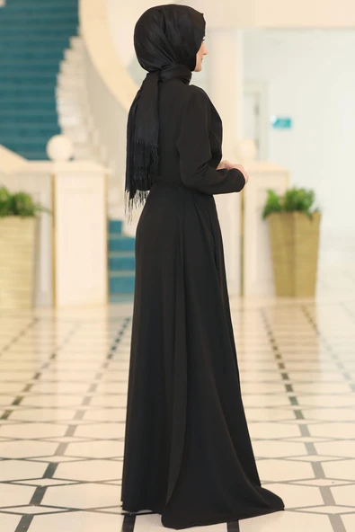 Adel Tesettür Abiye Siyah - Resim 3