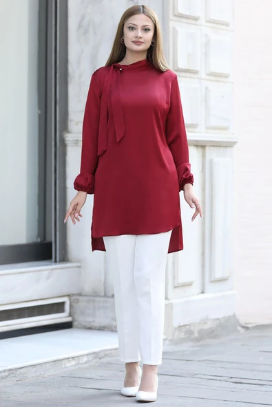 Trend Tesettür Tunik Kırmızı - Resim 2