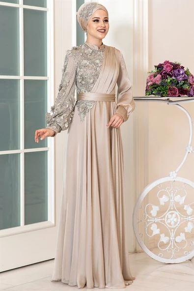 Melissa Tesettür Abiye Gold - Resim 2