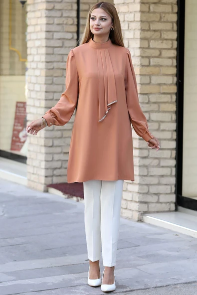 Işıl Tesettür Tunik Camel - Resim 2