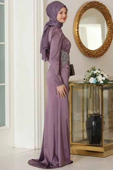 Efsun Tesettür Abiye Lavanta - Resim 3
