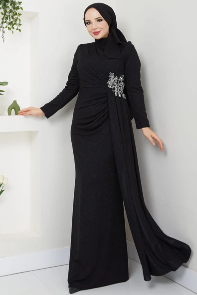 Gözde Tesettür Abiye Siyah