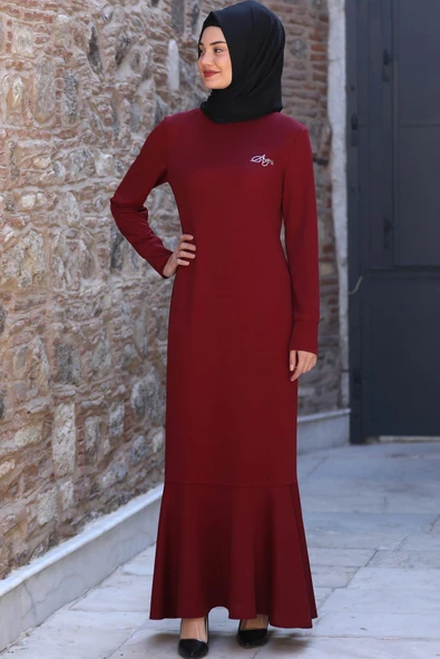 Azra Tesettür Elbise Bordo ürün görseli