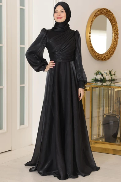 Bahar Tesettür Abiye Siyah ürün görseli
