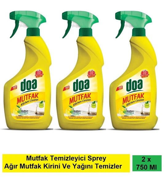 Doa Mutfak Temizleyici Limon 750 Ml Vegan x 3 Adet ürün görseli