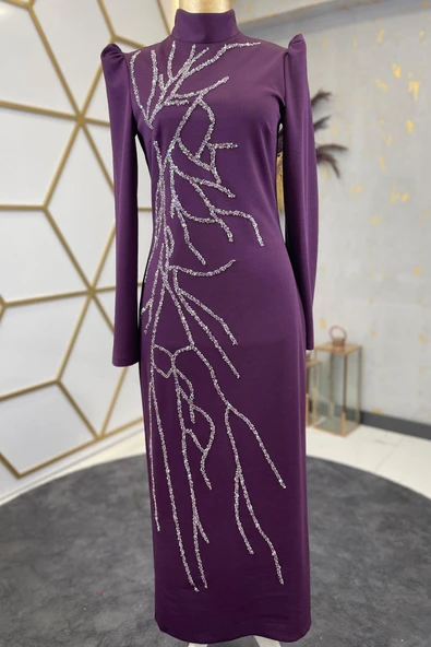 Tuana Tesettür Abiye Mor ürün görseli