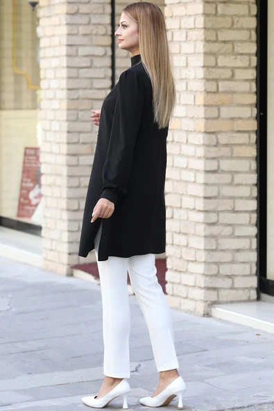 Işıl Tesettür Tunik Siyah - Resim 3