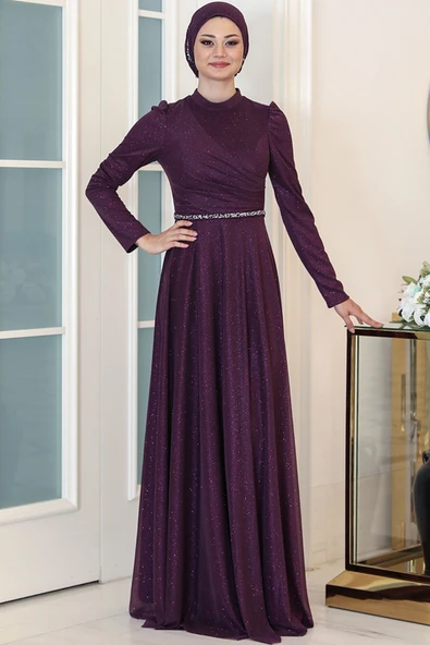 Işıl Tesettür Abiye Mor ürün görseli