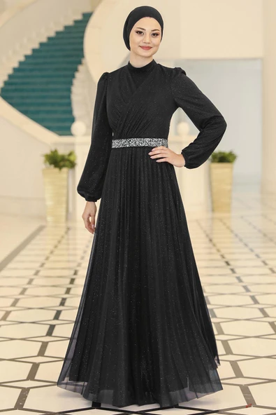 Dila Tesettür Abiye Siyah - 2