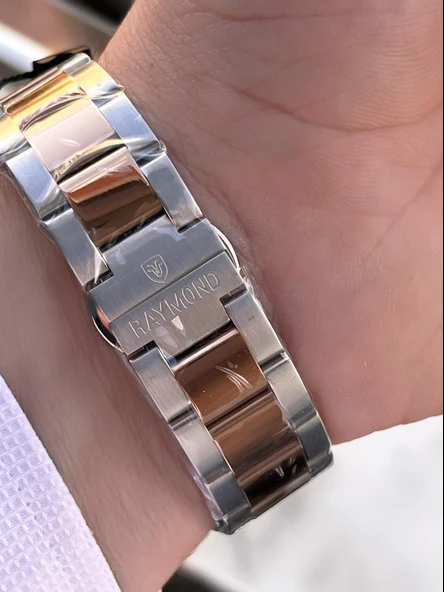 Raymond Nişan Ve Damatlara Özel Çelik Kordon 2 Yıl Garantili 5 Atm Erkek Kol Saati+Bileklik RMD.32 - Resim 5