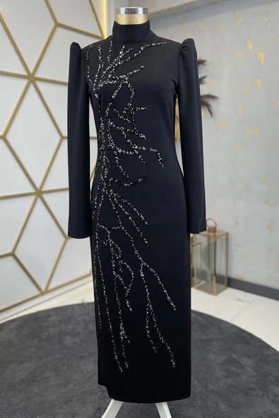 Tuana Tesettür Abiye Siyah