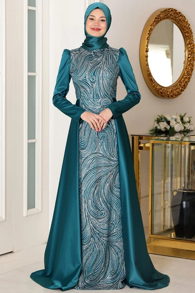 Miray Tesettür Abiye Zümrüt ürün görseli