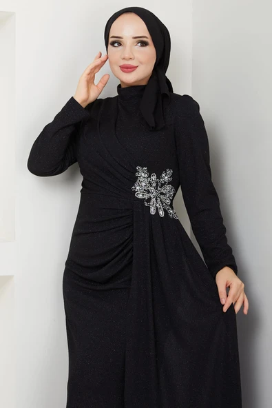 Gözde Tesettür Abiye Siyah - 2