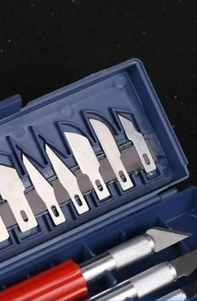 Zanaat 13 Parça Hobi Gravür Ahşap Heykel Çömlek Oyma Şekil Verme 13 Maket Bıçak Neşter Seti - 6