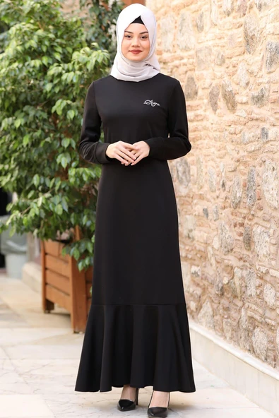 Azra Tesettür Elbise Siyah ürün görseli