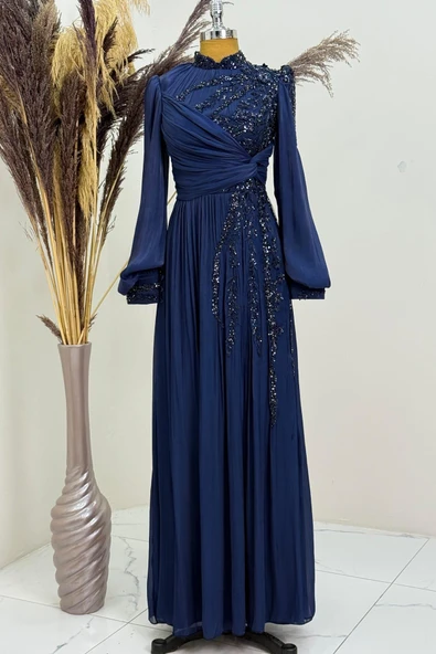 Rengin Tesettür Abiye Lacivert ürün görseli