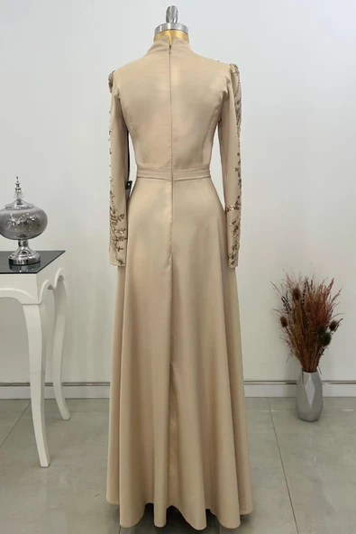 Çağla Tesettür Abiye Gold - Resim 3