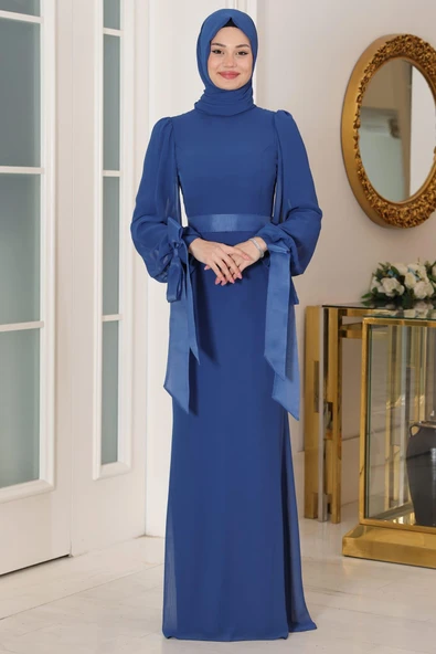 Firuze Tesettür Abiye İndigo ürün görseli