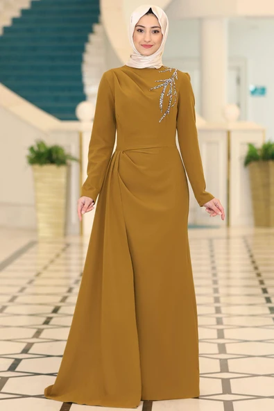 Adel Tesettür Abiye Yağ Yeşili ürün görseli