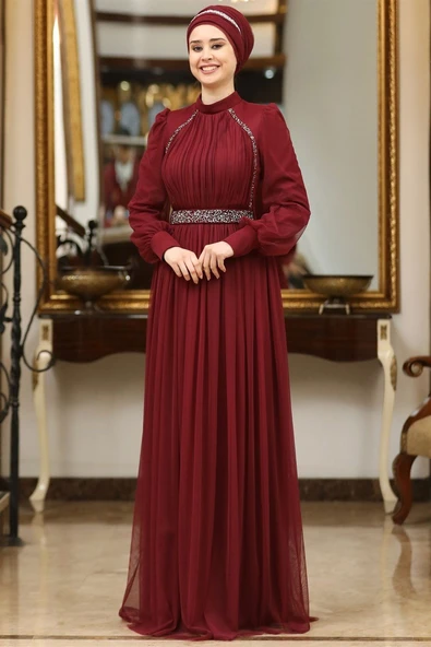 Efsane Tesettür Abiye Bordo ürün görseli