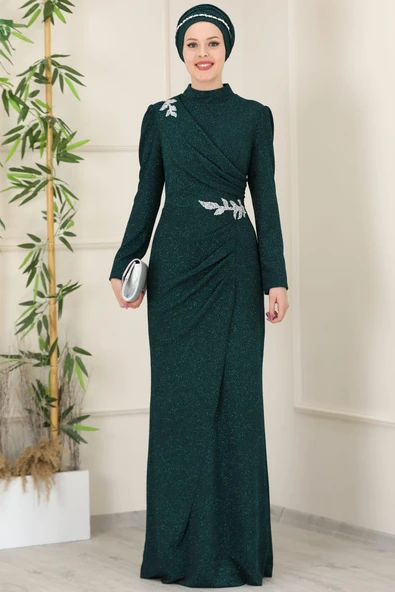 Masal Tesettür Abiye Zümrüt ürün görseli