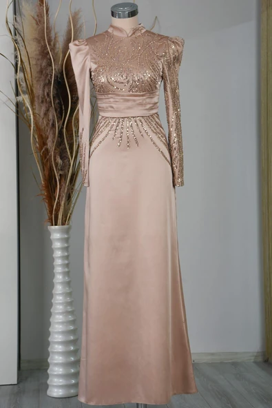 Nehir Tesettür Abiye Gold ürün görseli