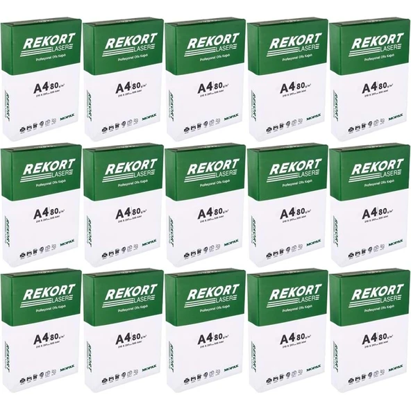 Mopak Rekort A4 80GR/M2 Fotokopi Kağıdı 7500 Adet (15PK*500) - 3