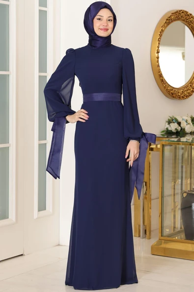 Firuze Tesettür Abiye Lacivert ürün görseli