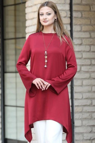 Armin Tesettür Tunik Kırmızı - Resim 2