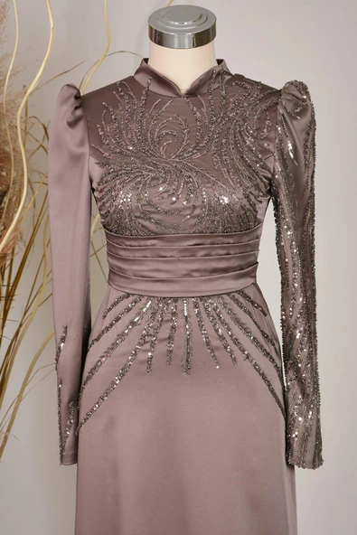 Nehir Tesettür Abiye Bakır - Resim 2