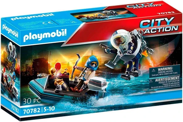 Playmobil Şehir Aksiyonu Polis Uçma Sırt Çantası ve Bot - 70782 ürün görseli 1