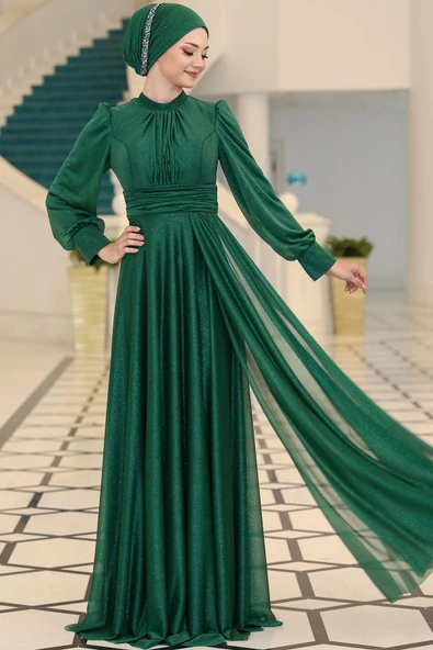 Kübra Tesettür Abiye Zümrüt ürün görseli