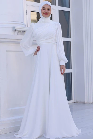 Bahar Tesettür Abiye Ekru ürün görseli