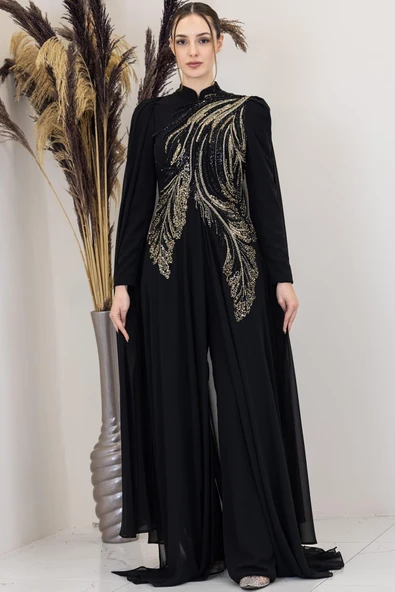 Elif Tesettür Tulum Siyah - Resim 3