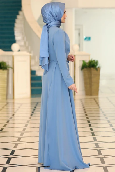 Adel Tesettür Abiye Bebe Mavi - Resim 3